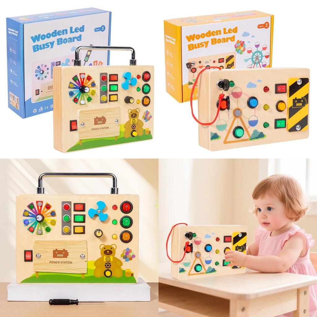 Bär Riesenrad Holz Aktivitätsspielzeug mit LED-Tasten für Früherziehung und DIY-Spaß
