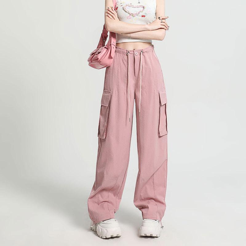 Wide-leg Overalls Women's Spring and Summer Thin New Two-wear Thin Sweatpants Straight Quick-drying Casual Pants