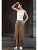 2025 Spring/Summer Women's Cotton Linen Slimming Lantern Pants - Sand Washed Loose Fit.
