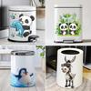 Panda Penguin Glasses Animal Trash Can Sticker Creative Decorative Wall Mural for Living Space Kitchen Office Decor