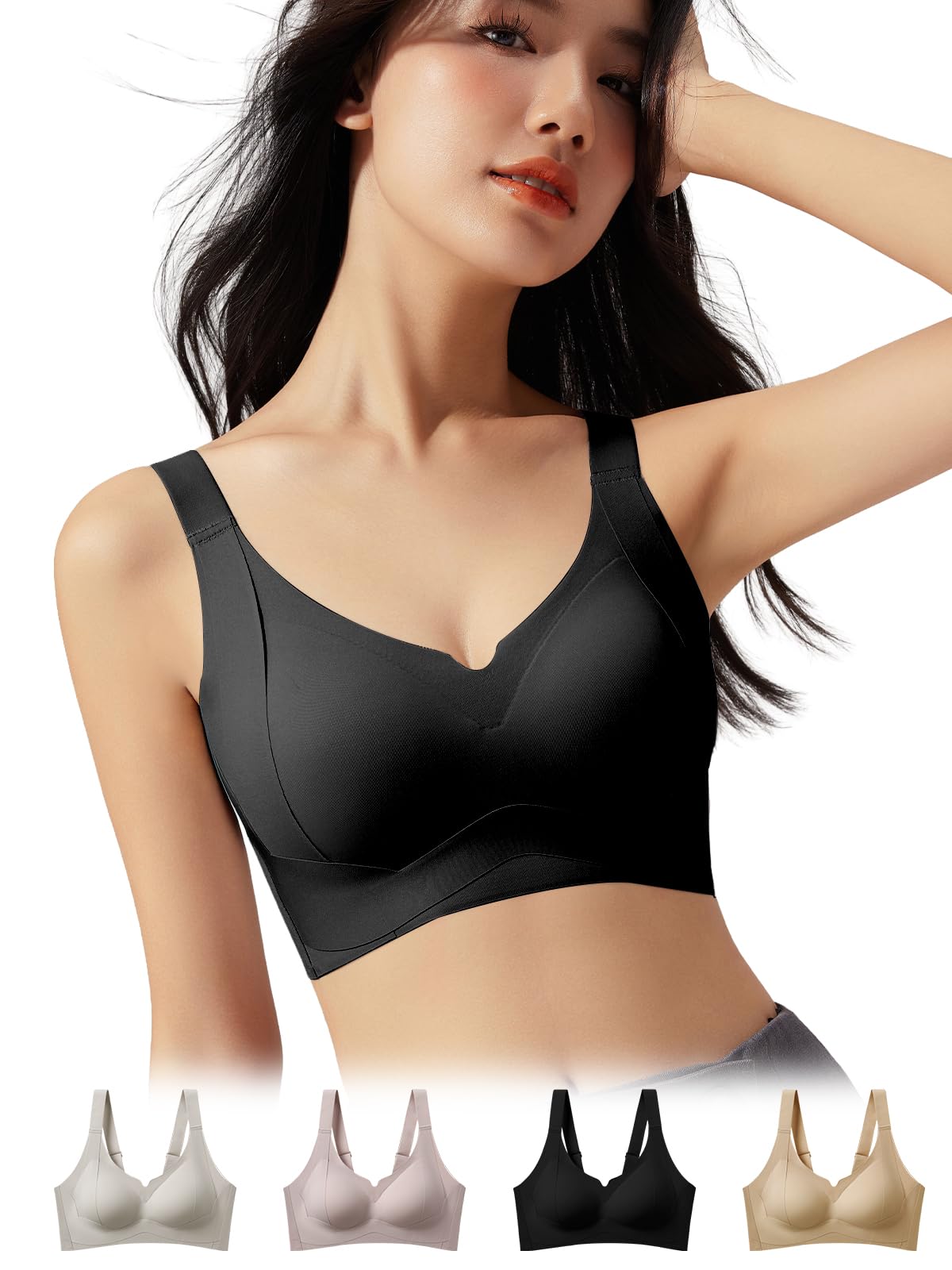 

Корректирующий бюстгальтер для подтяжки груди Предотвращает Уменьшает Беспроводной Высокий бок Натуральный Гладкий и Удобный для Дня и Утягивающий и Поддерживающий [veimia]