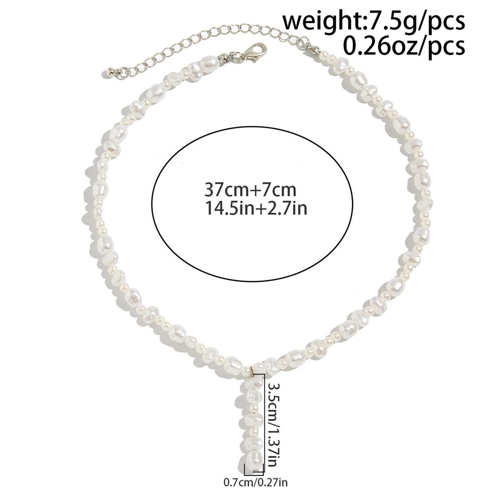 Baroque Alien Bean Pearl Beaded Necklace Niche Irregular Commuter Collar Chain