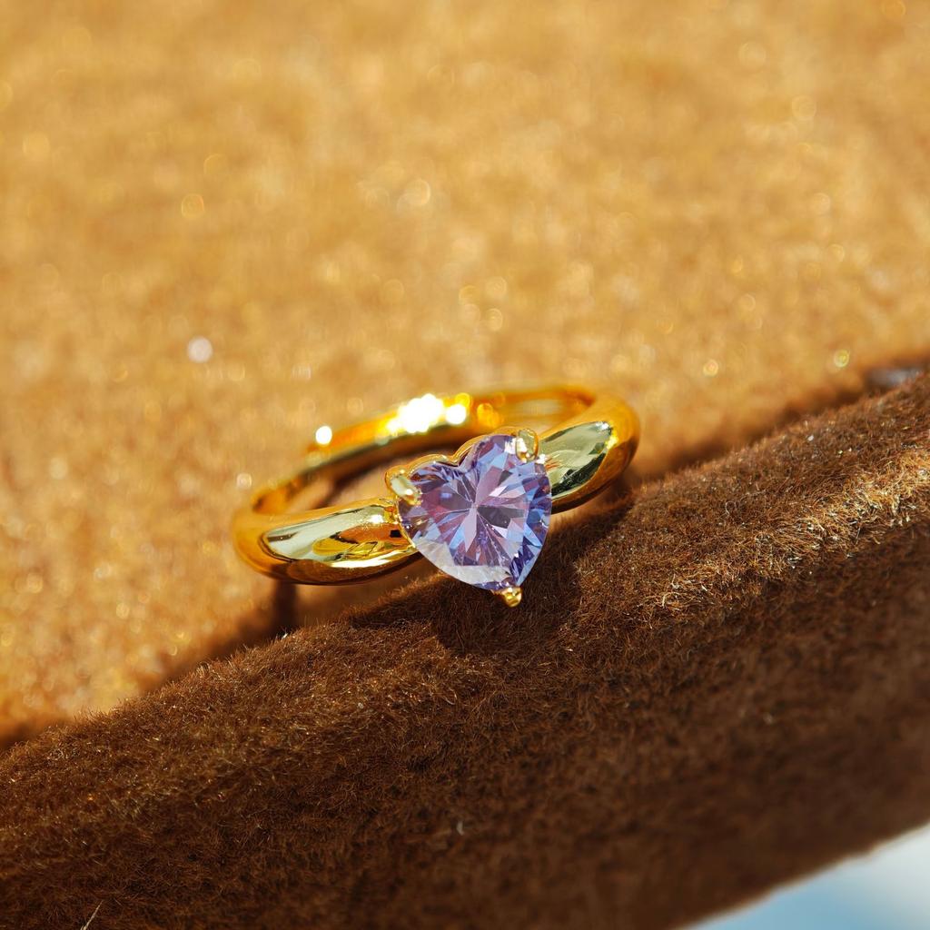 Anillo de Esmalte Vintage Cepillado de Lujo Ligero Rubí Morado Diamante Anillo para Dedo Índice Anillo Apilable Estilo de Uso Accesorios Premium Versátiles