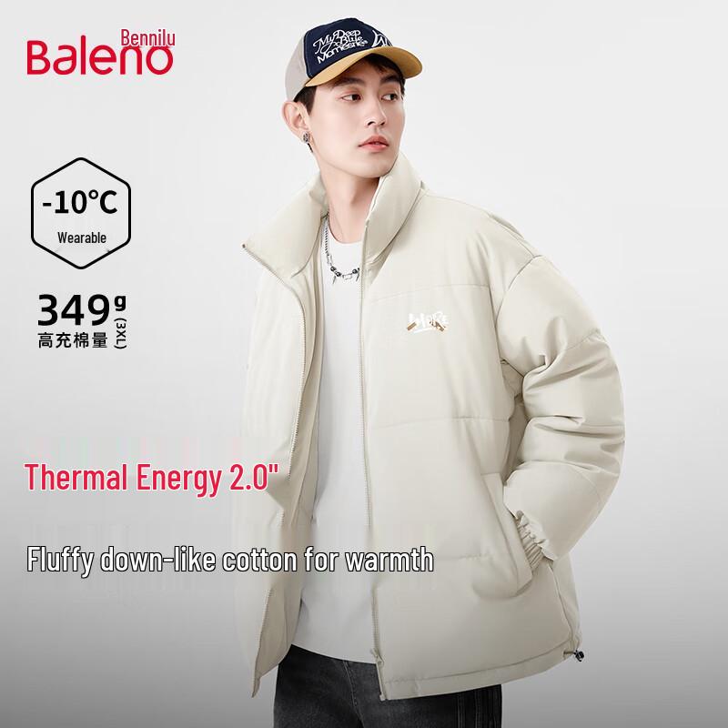 Baleno Men's Trendy Letter Print Thickened Padded Jacket
