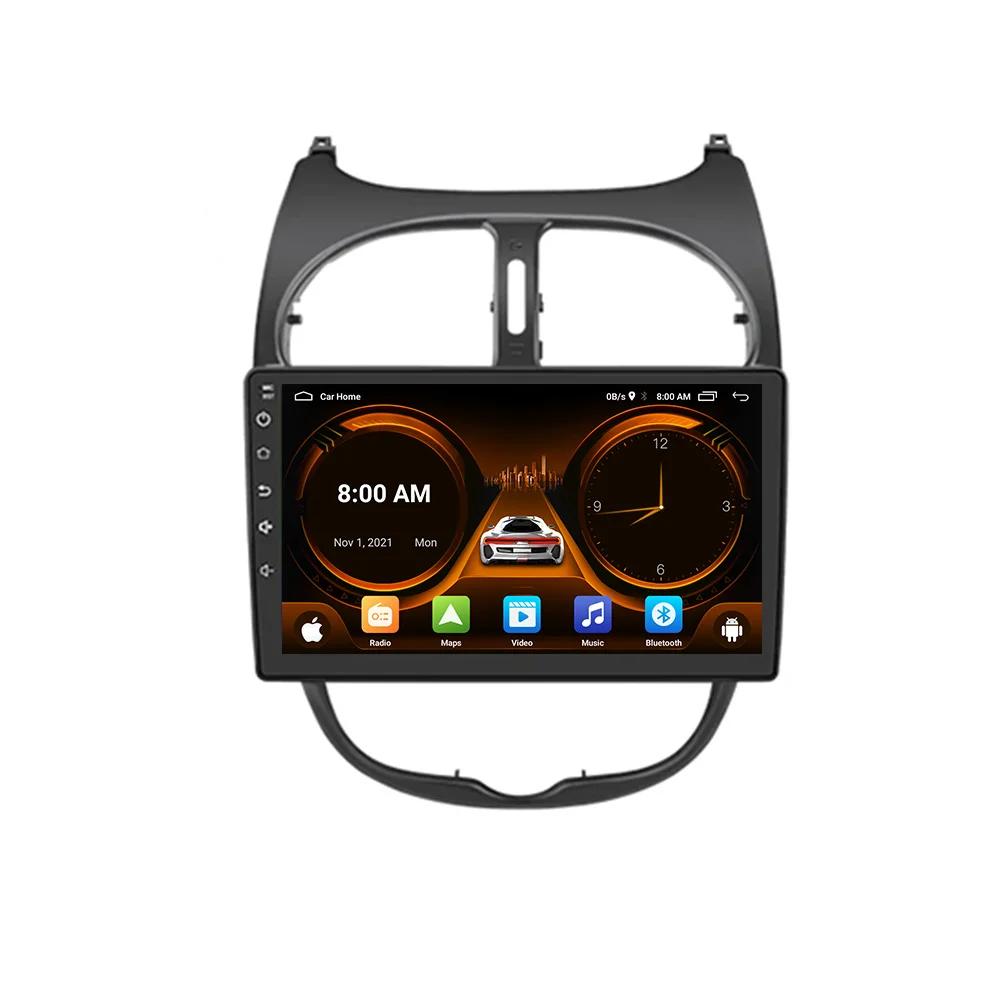 JIUYIN Car Radio For Peugeot 206 206CC 206SW 2001 - 2008 Wireless CarPlay Android Auto Car Intelligent Systems No 2 Din 2din DVD