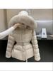 Women's Hooded Warm Cropped Long-Sleeve Jacket For Winter