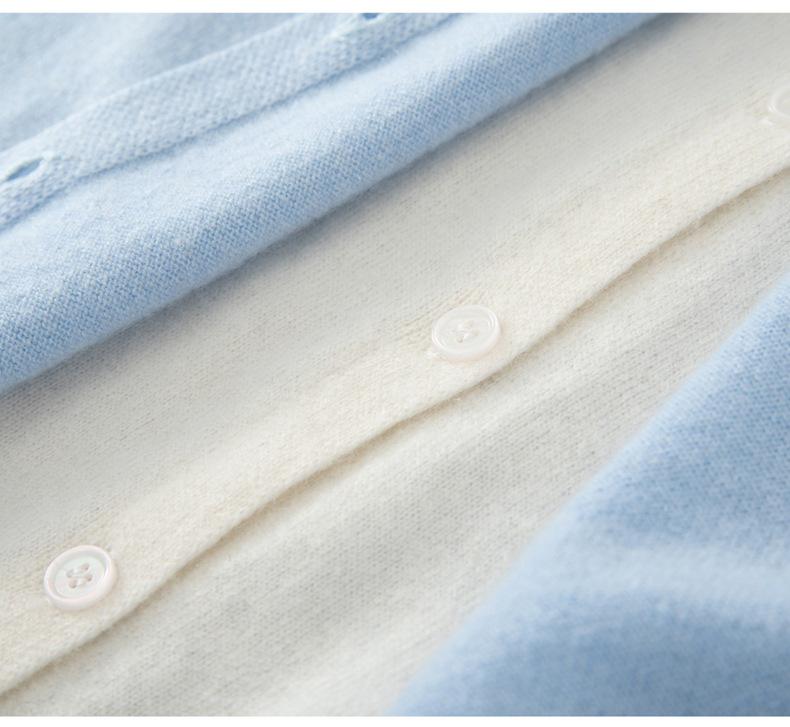 Women's 2026 Autumn/Winter Loose Fit Color Block Cashmere Cardigan