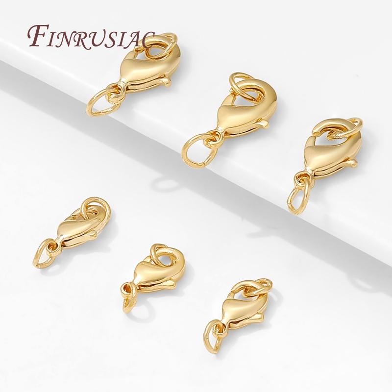 Wholesale 14K Gold Plated Lobster Clasp with Closed Rings,Clasps For Bracelets Necklaces Accessories DIY Jewelry Making Supplies