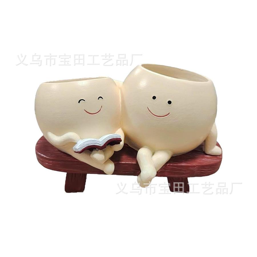 

Садовое украшение ремесло цветочный горшок мульти-смола дом чтение суккулентный цветочный горшок ремесла креативное мясо