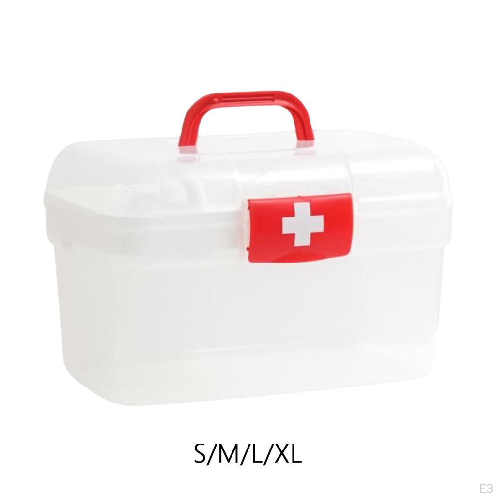 First Aid Case Storage Box Multi Purpose 2 Layer Dustproof Container for Hiking