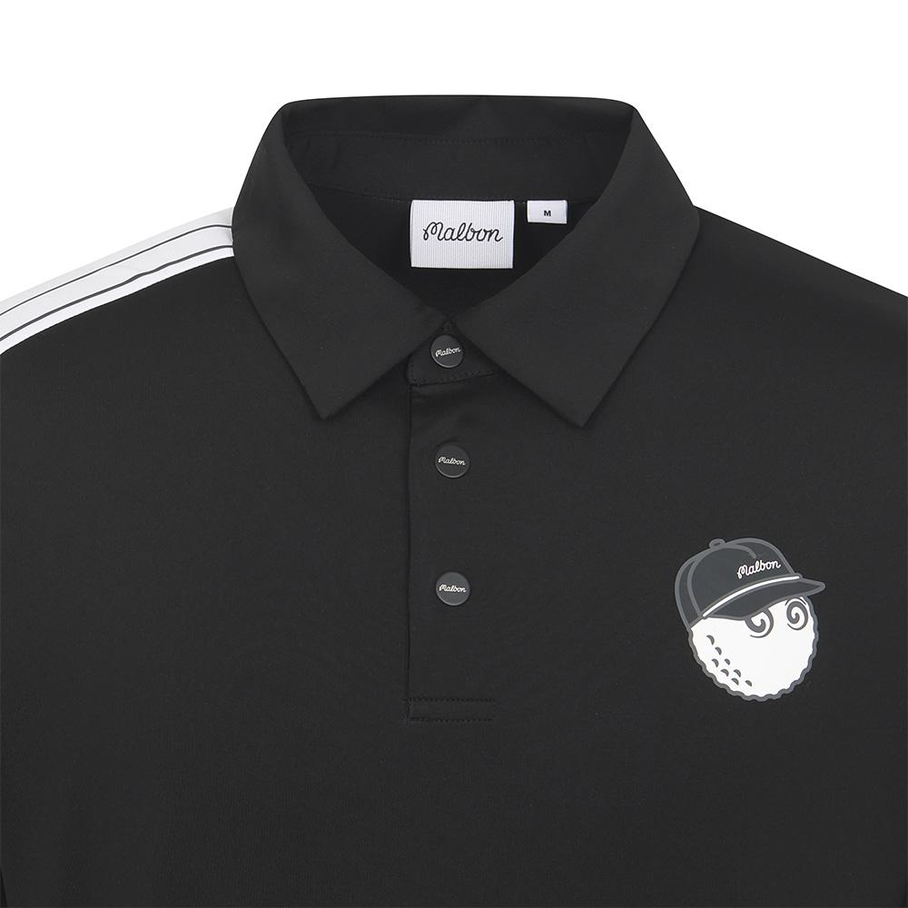 MALBON GOLF Sleeve One-Point Polo Shirt Black (Man)