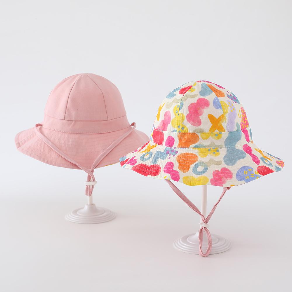 

Baby Girl Summer Sun Hat 50cm 1-3 Years Toddler Fisherman Hat Cotton Breathable Outdoor Cap Girls Double Side Wear Bucket Hat 50CM