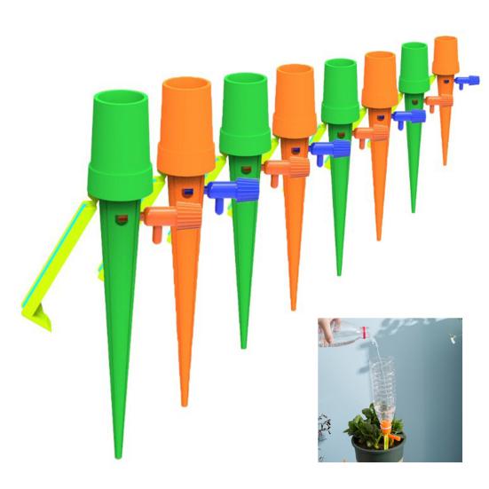 12 Pcs Plant Self Watering Spikes Adjustable Slow Release Watering Spikes Plant Drip Irrigation System with Drip Control Valve Switch for Indoor