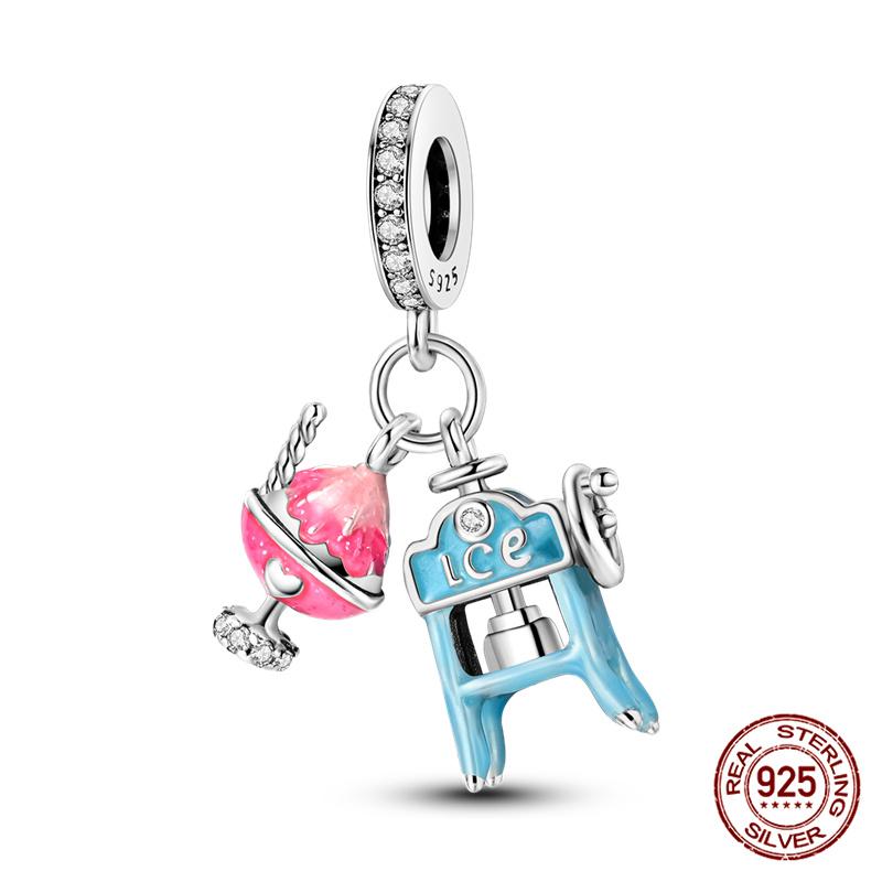 Bible Cross Pink Zircon charms Fit 925 Bracelet DIY Jewelry Making Women's Gift 100% 925 Silver