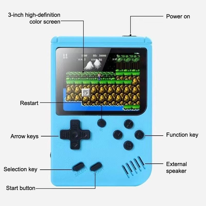 500 in 1 Mini-Handheld-Spieler Tragbare Retro-Videokonsole für Einzel- und Doppelspieler Für Game Boy Emulator Videospiel