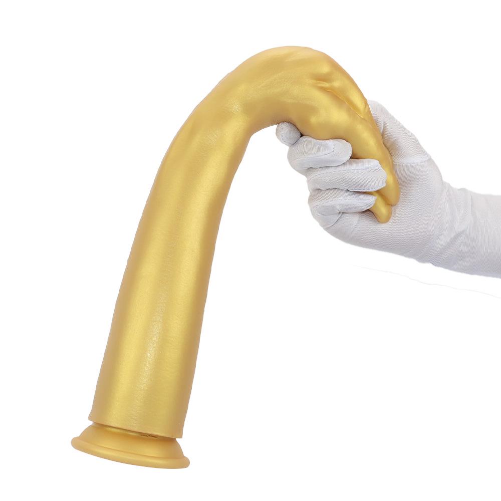 Plug Anale a Pugno in Silicone Dorato per Uomo - Dilatatore Extra Large Masturbatore Finto Braccio
