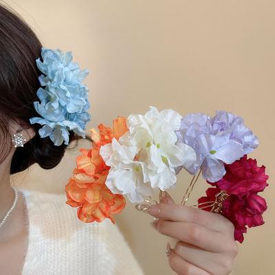 Elegant Sweet Flower Hair Stick Bohemian Fairy Thai Hair Fork Simulation Flower Hairpin Chinese Style Side Clip Bridesmaid