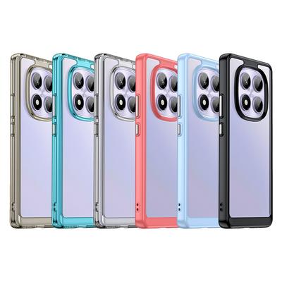 Classic PC+TPU Material Transparent Case for Xiaomi Redmi Note 14 Pro Plus 4G 5G Shockproof Solid Color Frame Protect Cover