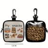Dog Snack Bag Dog Printed Treat Bag with Hook Zipper  Pet Puppy Training Walking Bag Transparent Dog Training Accessory 1pcs