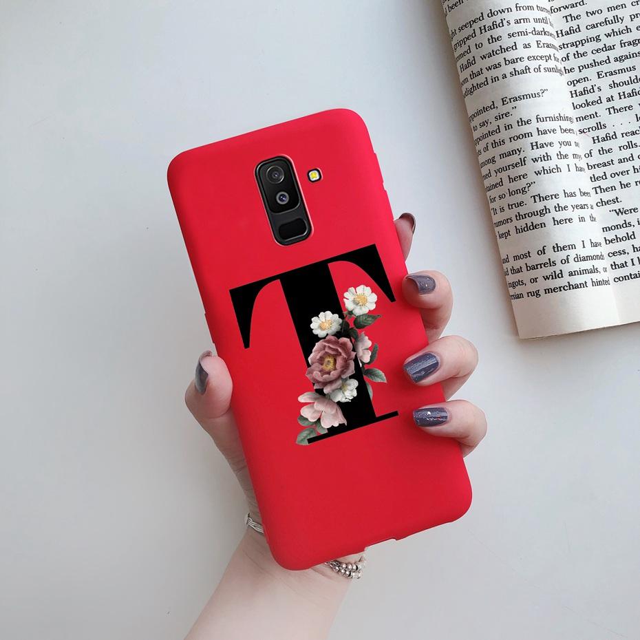 for Samsung Galaxy A6 2018 phone case A600 A600F for Samsung A6 a 6 plus 2018 A605 A605F A6plus case Beautiful 26 Letters cover