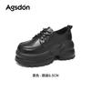 Augustine platform autumn and winter new muffin black British style small leather shoes velvet single shoes