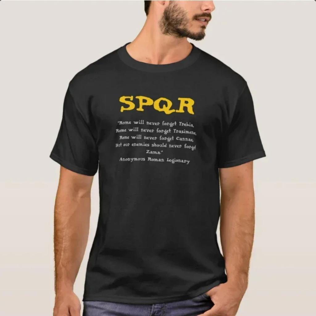 Roma Non Dimenticherà Mai, T-shirt Legionario Romano Anonimo SPQR 100% Cotone Girocollo Manica Corta Casual da Uomo Taglia S-3XL