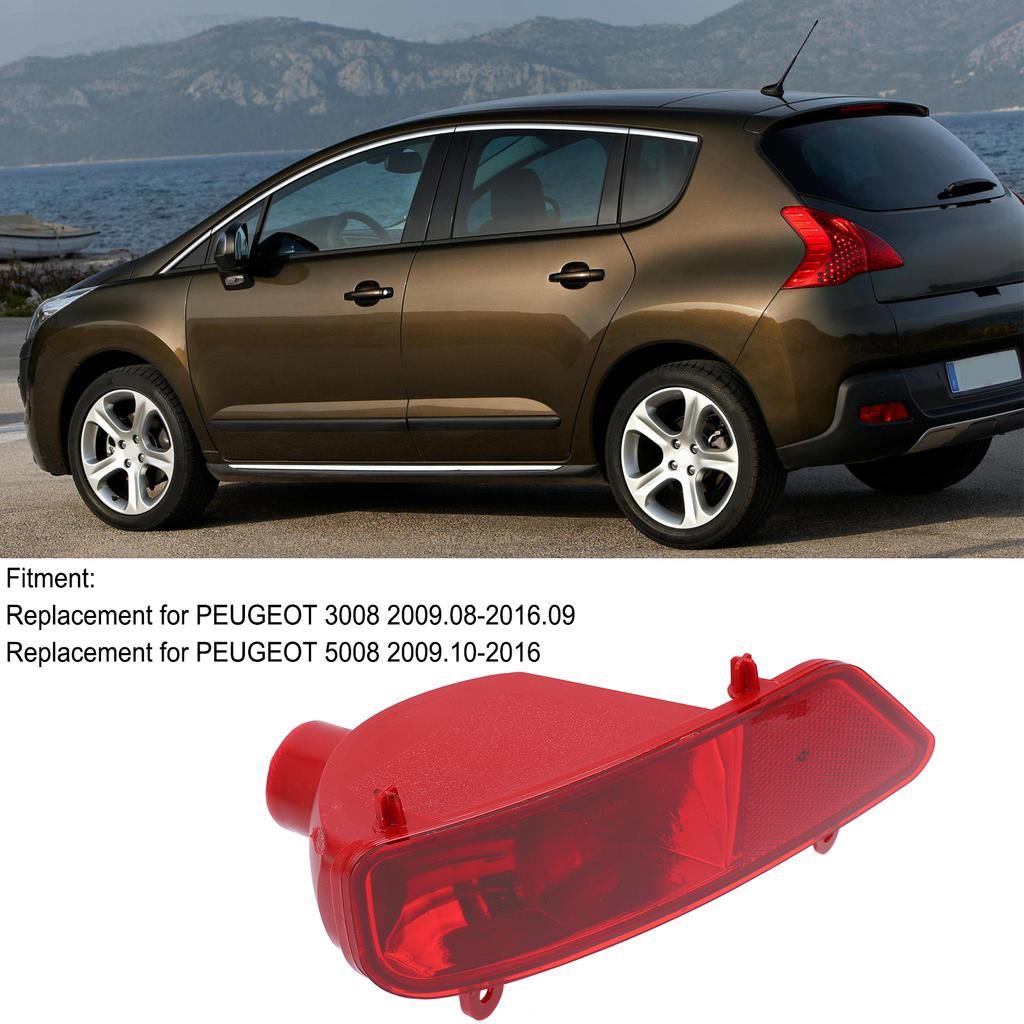 Red Rear Fog Light Assembly Car Accessories Replacement for PEUGEOT 3008 2009‑2016
