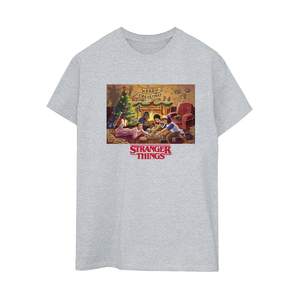 Netflix Womens/Ladies Stranger Things Christmas Gathering Cotton Boyfriend T-Shirt