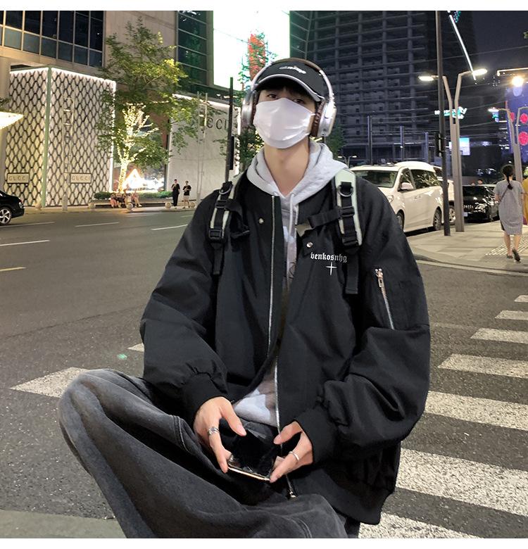 Men's Vintage West Coast Retro Baseball Flight Jacket – Oversized Spring/Autumn Style