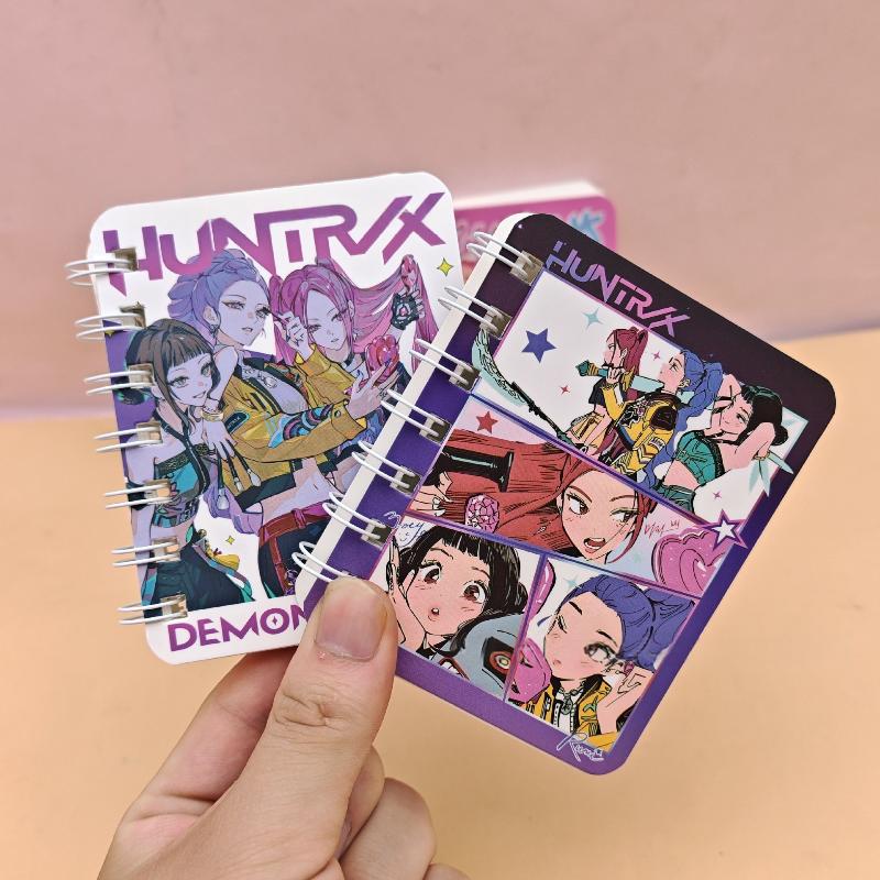 1/3Pcs Kpop Demon Hunters Mini Coil Notebooks For Students Anime Cartoon Kawaii Journal Notebook Fashion Record Notepad Gifts