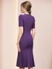 Zhi Li Purple Elite Dress with Rhinestone Cutout Neckline & Long Bodycon Mermaid Skirt - Summer 2026 Arrival