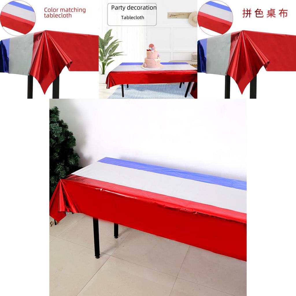 Festliches Rot-Weiß-Blaues Wasserdichtes Tischdecken für Unabhängigkeitstag-Feiern und Partys
