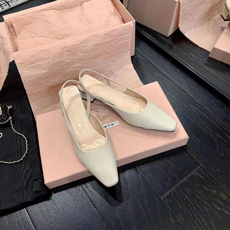 Fashion Solid Square Heel Fashion Sandals for Women2024new Hot Sale Summer Baotou Rubber Ladies Shoes One-line Buckle Pu Women's Sandals