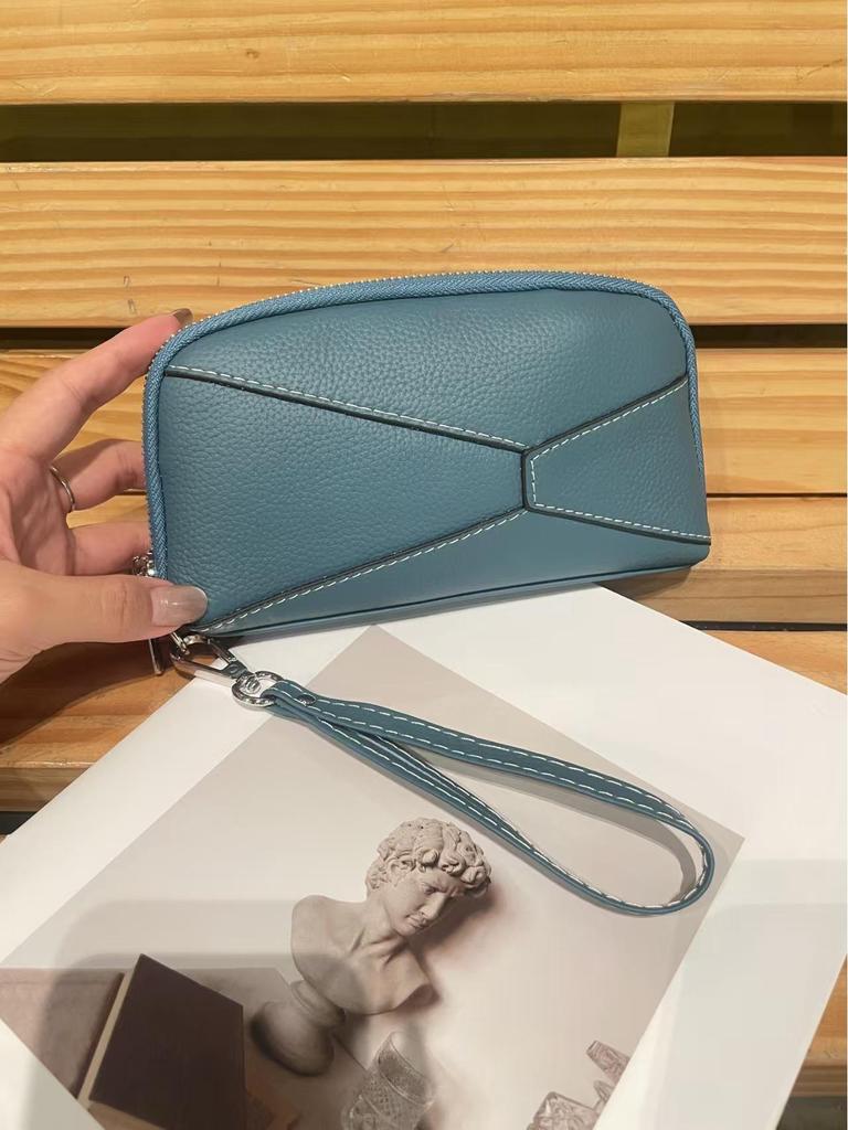 Genuine Leather Women's Wristlet Clutch Handbag & Card Holder