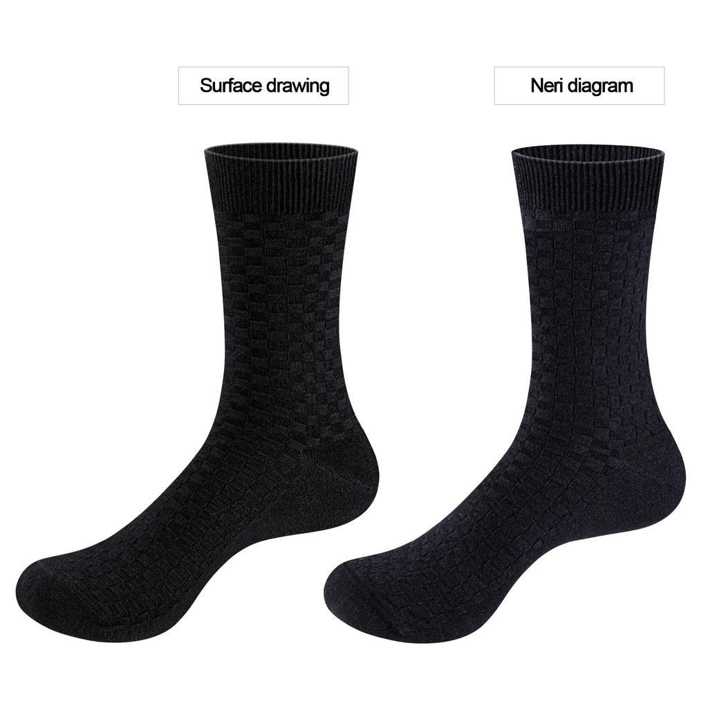 Business Formal Suit Calf High Quality Suitable for Set of 5 [YUEDGE] Men's Socks, Socks, Breathable, Non-Sweaty, Grey, Cotton, Men, 23-25cm,