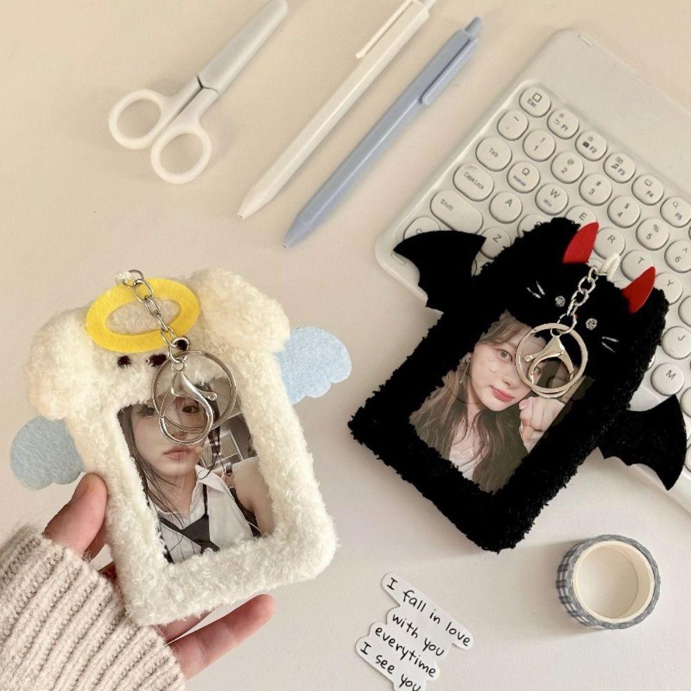 Cute Plush Photocard Case Demons&Angels Multifunctional Photo Card Holder Card Case Students