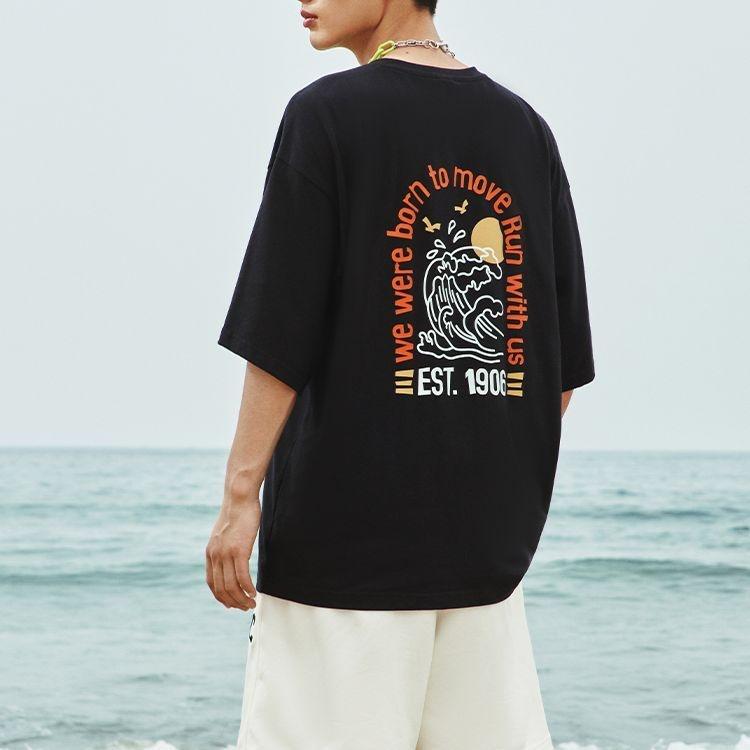 New Balance Cartoon Logo T-shirt Asia Sizing 'Black' Men's AMT32363-BK