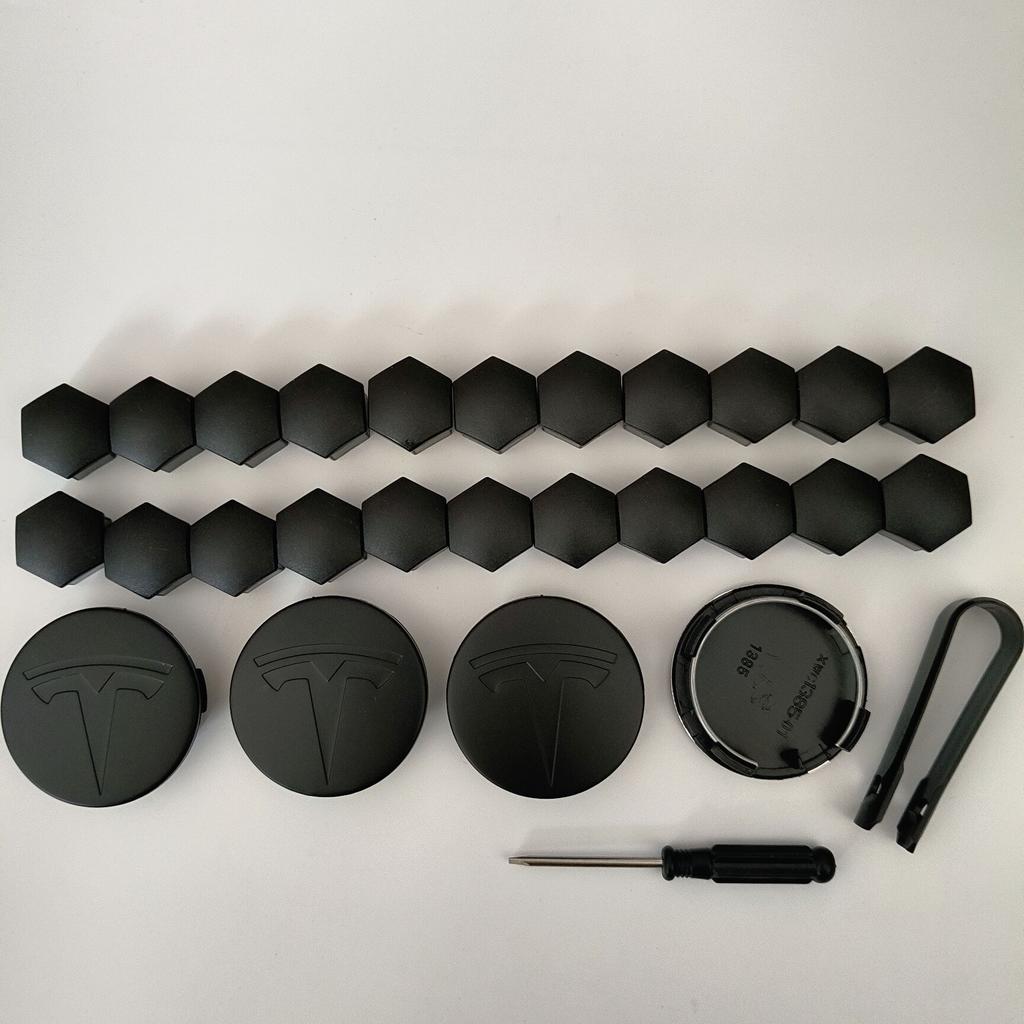 AABLV1 30PCS 26PCS 4PCS for  Tesla Model 3 Y  S/X Model Y Juniper Car Wheel Center Hub Decorative Caps Badge Lug Nut Protective Cover
