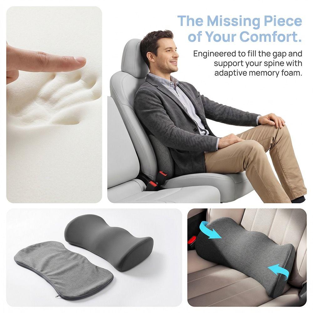 Comfortable Waist Support Cushion Breathable Car Lumbar Support Pillow  Car Interior Accessory