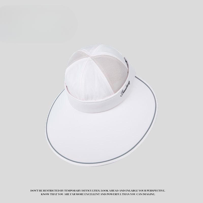 New Outdoor Sun Protection Hat for Women with Ultraviolet Rays  Summer  Plush Hat Brim Empty Top Ice Silk Sun Hat