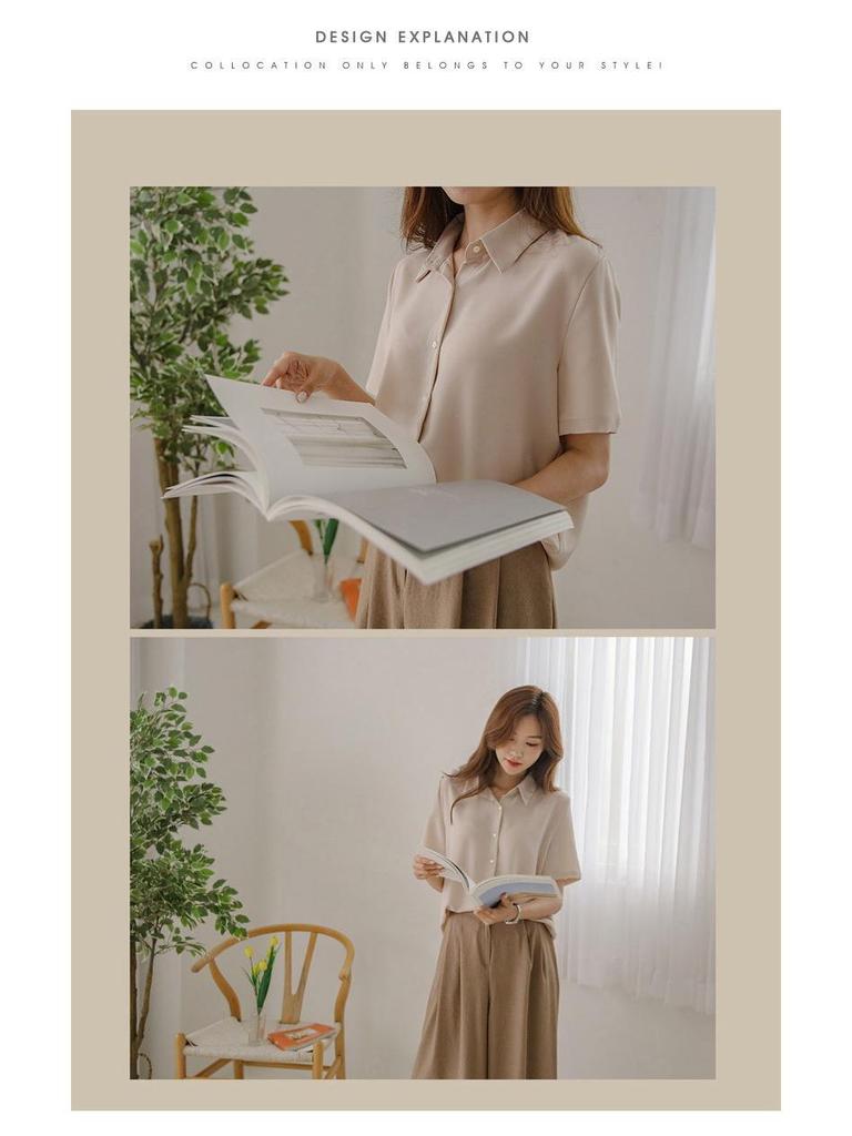 Damen Slim Fit French Drape Einfarbige Sommerbluse