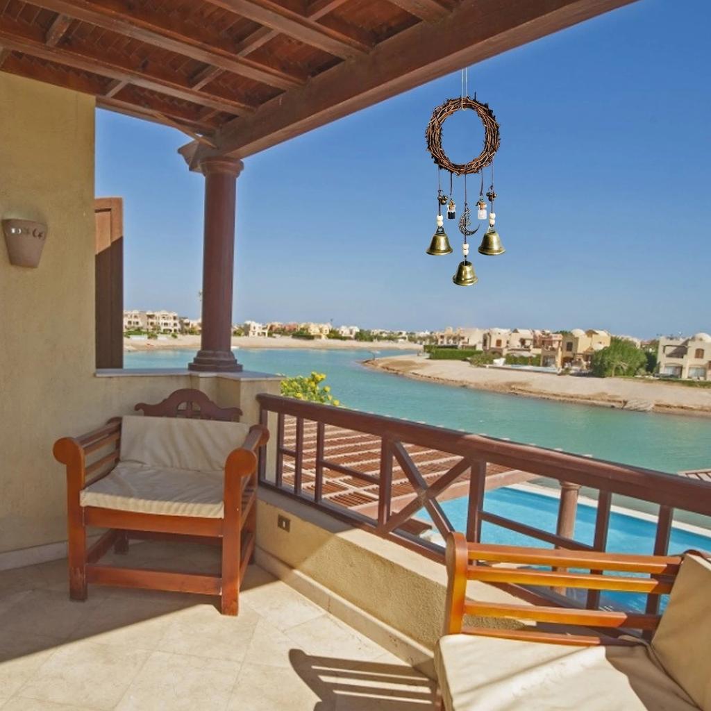 Witch's Bell Decor Door Handle Pendant Rattan Wind Chime Witch Pray Crystal Wind Chime Creative Family Room Decor