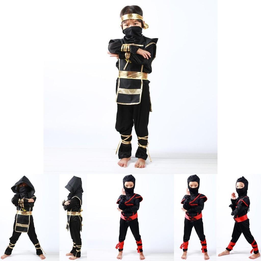 Autentico Costume da Guerriero Giapponese per Bambini Ninja Assassino Travestimento per Feste