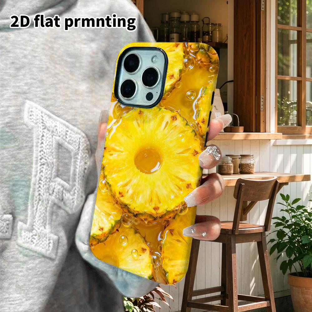 Phone Case: 2D Flat Design Suitable for iPhone 18 17 16 15 14 13 Pro Film Protective Case, Couple Style, Pineapple Slice, Christmas and Halloween Holi