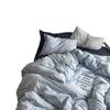 60 Thread Count Washed Cotton Solid Color Woven Four Piece Bed Sheet Fitted Sheet Style Simple and Fresh Three Piece Student Bed Set