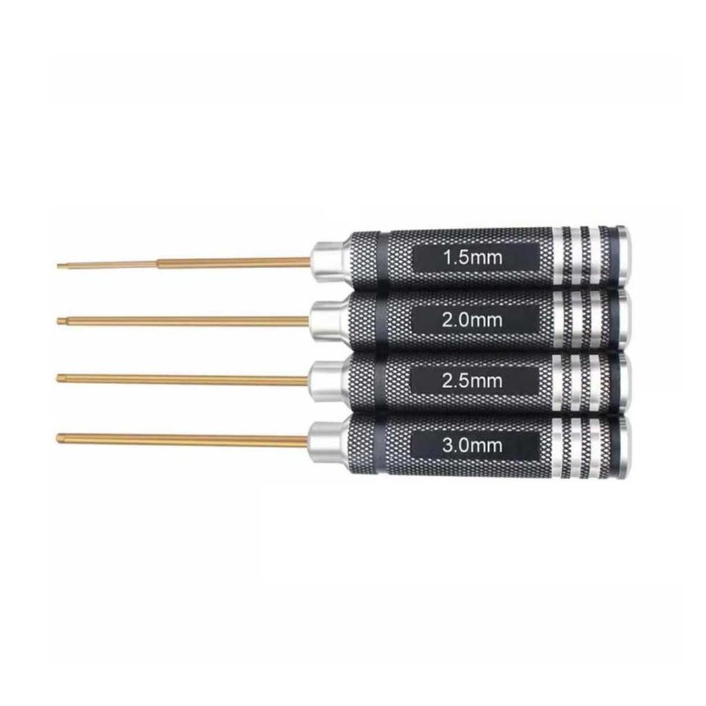 Hex Wrench Set 4 Pieces for RC Model Repairs 1 5/2 0/2 5/3 0mm Chrome Vanadium Steel Tools for Helicopters Cars Airplanes
