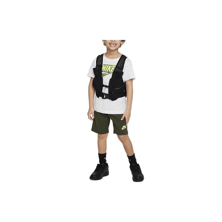 Nike Casual Sports Suit Letter Logo Print Loose Short Sleeve T-Shirt Elastic Waist Shorts Kids suit FQ0565-325