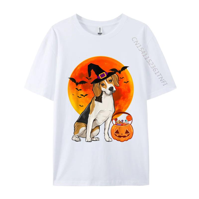 Dog Halloween Beagle Pumpkin TShirt Party T Shirts Funky Men T Shirt Leisure Cotton T Shirt New Design