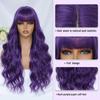 Nieuwe paarse synthetische pruik met grote golven voor feest, Halloween cosplay, dagelijks gebruik, hittebestendig haaraccessoire