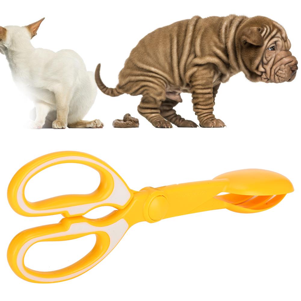 Pet Portable Scissor Dog Cat Pooper Scooper Clamp Pet Waste Cleaner Outdoor Pet SuppliesYellow